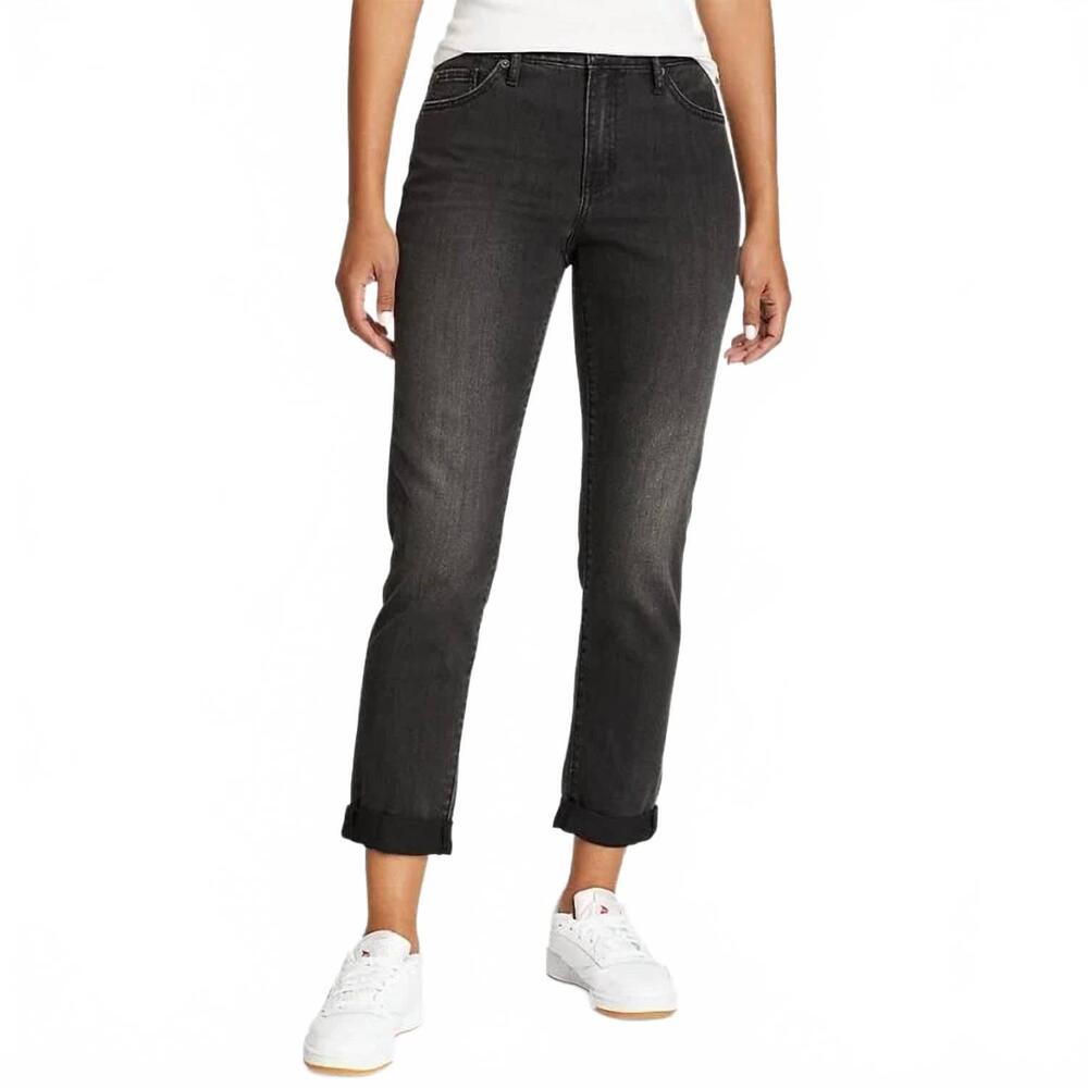 NEW EDDIE BAUER boyfriend mid rise slim jeans - plus in washed cinder gray